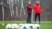 Trénink fotbalistů FC Hradec Králové v rámci zimní přípravy.