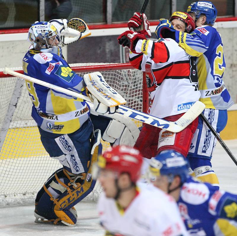 Hokejová extraliga: Mountfield HK - PSG Zlín.