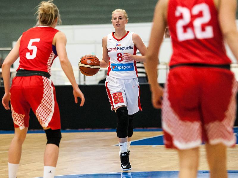 Přípravné utkání basketbalistek v Hradci Králové: Česká republika - Chrovatsko.