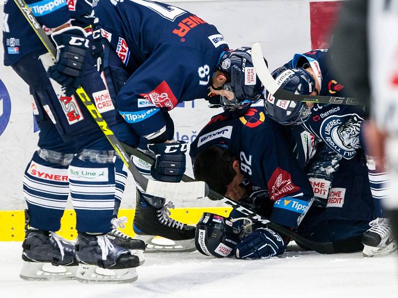 Hokejová extraliga: Mountfield HK - Bílí Tygři Liberec.