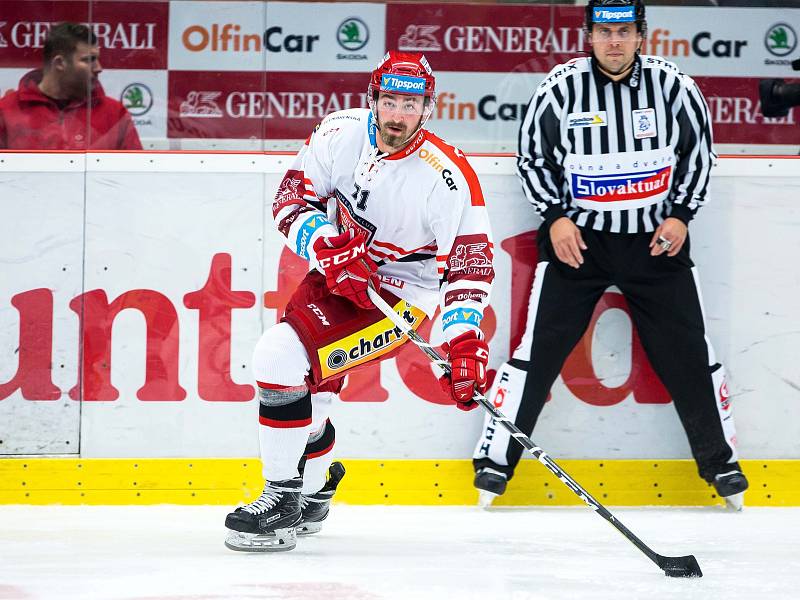 Hokejová extraliga: Mountfield HK - Bílí Tygři Liberec.