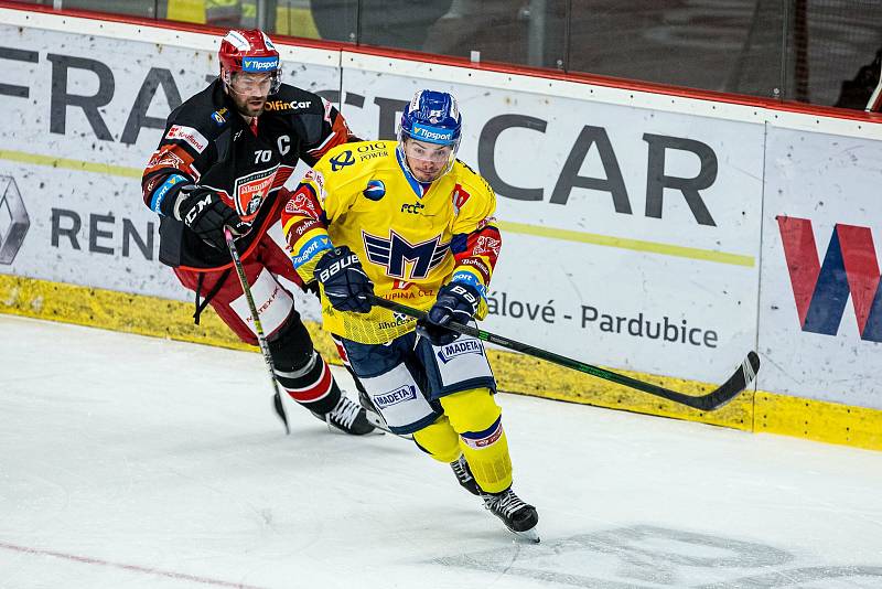 Hokejová extraliga: Mountfield HK - Madeta Motor České Budějovice.