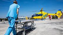Simulované předání pacienta na heliportu. Ilustrační foto.