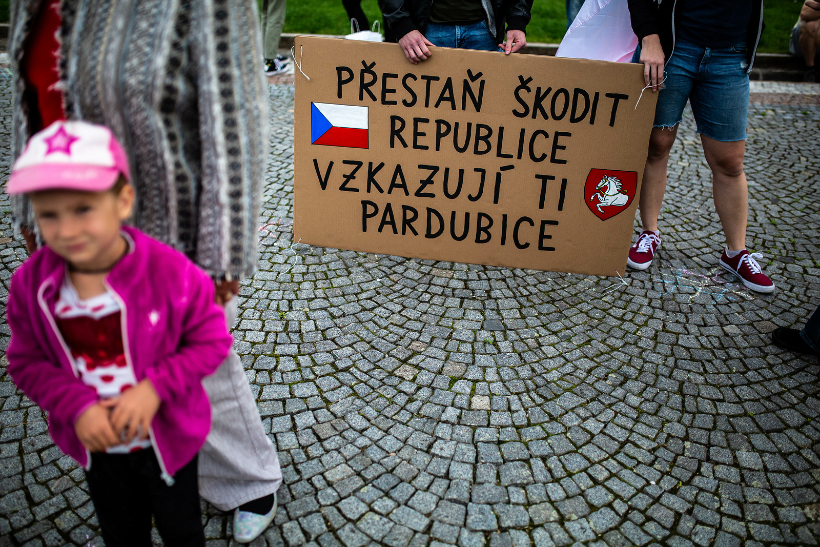 FOTO, VIDEO: Ráno přivezl do Hradce gril, večer Babiše grilovali na náměstí  - Hradecký deník