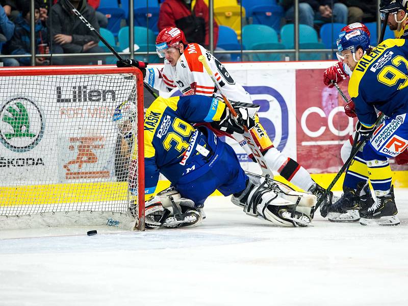 Hokejová extraliga: Mountfield HK - PSG Berani Zlín.