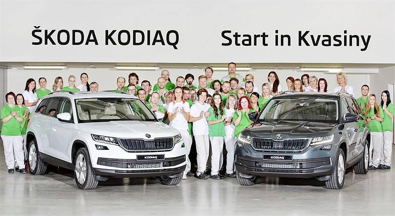 Zahájení sériové výroby nového modelu Škoda Kodiaq v závodě v Kvasinách.