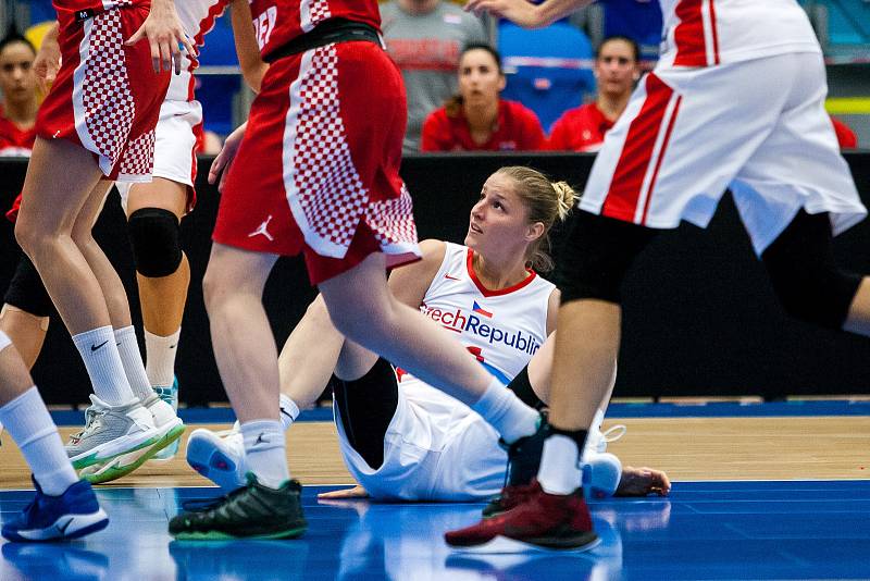 Přípravné utkání basketbalistek v Hradci Králové: Česká republika - Chrovatsko.