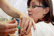 První desítky zdravotníků a pacientů fakultní nemocnice byly 23. listopadu očkovány proti viru prasečí chřipky.