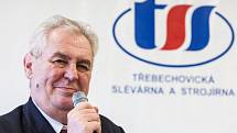 Prezident Miloš Zeman v Třebechovicích pod Orebem.