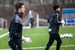 Trénink fotbalistů FC Hradec Králové v rámci zimní přípravy.