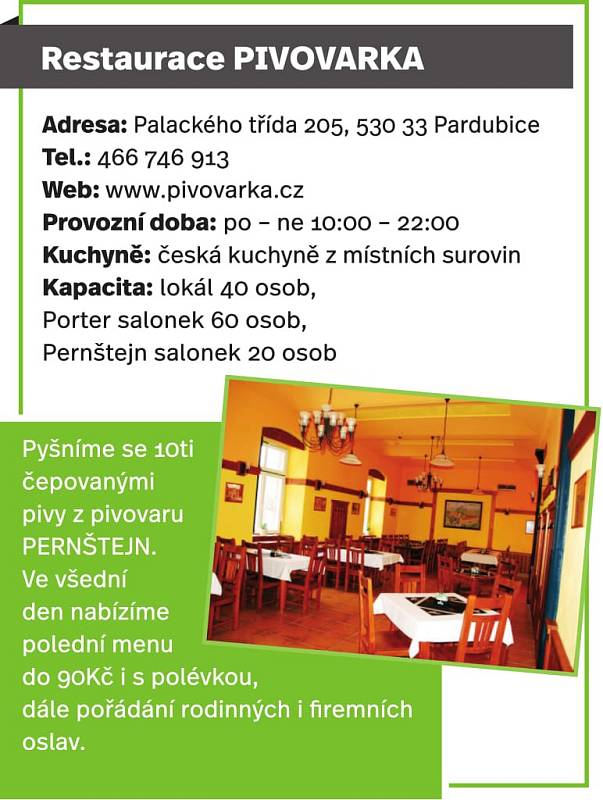 Restaurace PIVOVARKA, Pardubice