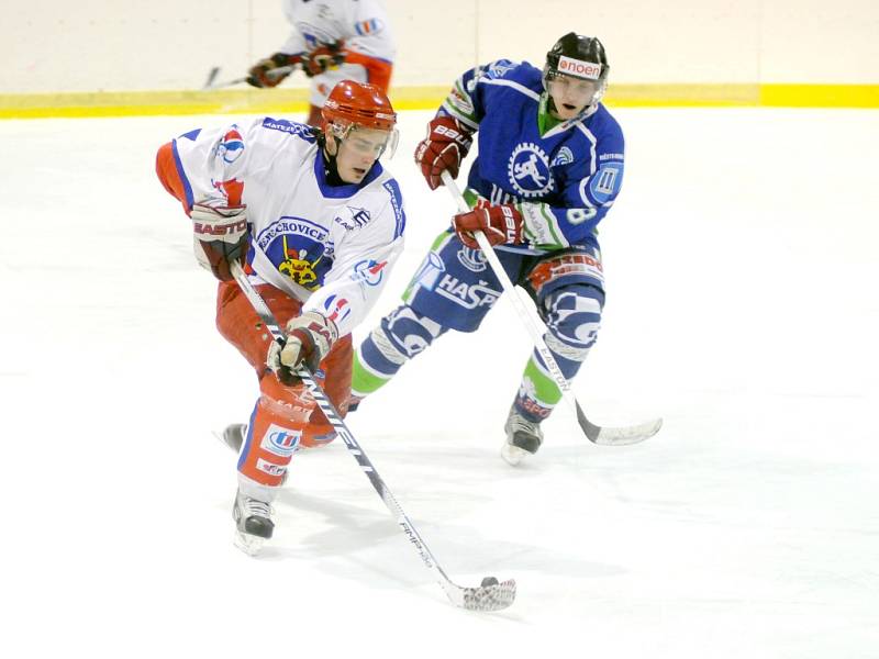 Krajská hokejová liga: HC Wikov Hronov - SK Třebechovice pod Orebem.