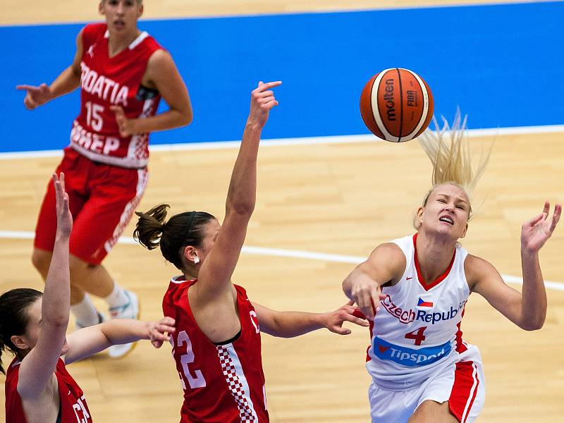 Přípravné utkání basketbalistek v Hradci Králové: Česká republika - Chrovatsko.