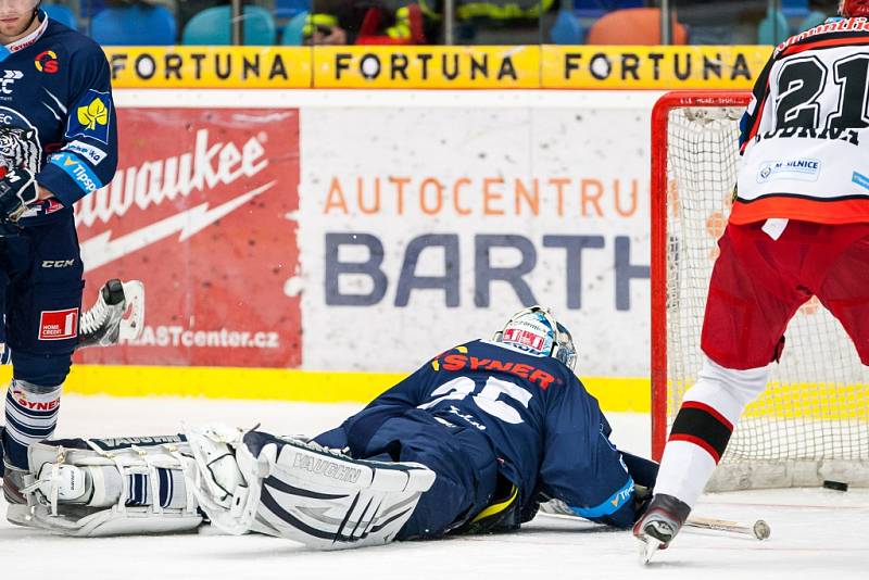 Hokejová extraliga: Mountfield HK - Bílí Tygři Liberec.