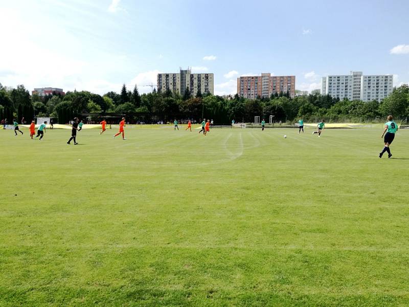 Fotbalisté Královéhradeckého KFS U14 v Brně.