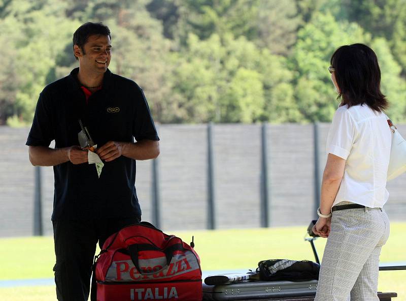 Olympijský vítěz David Kostelecký na malšovické střelnici.