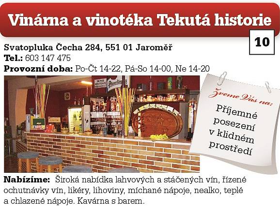 Vinárna a vinotéka Tekutá historie