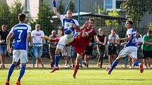 Duel fotbalového poháru Převýšov vs. Mladá Boleslav (1:2).