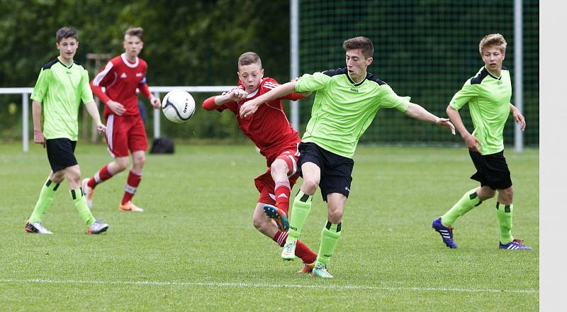 Fotbalový Kouba Cup žákovské kategorie U15: Královéhradecký KFS - Jihomoravský KFS.