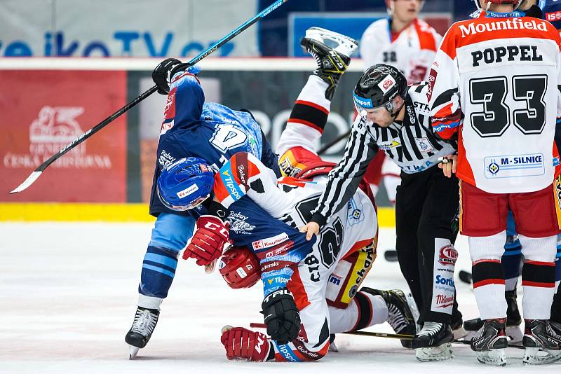 Hokejová extraliga: Mountfield HK - Rytíři Kladno.