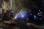 Havárie osobního automobilu u obce Nerošov na Nechanicku.