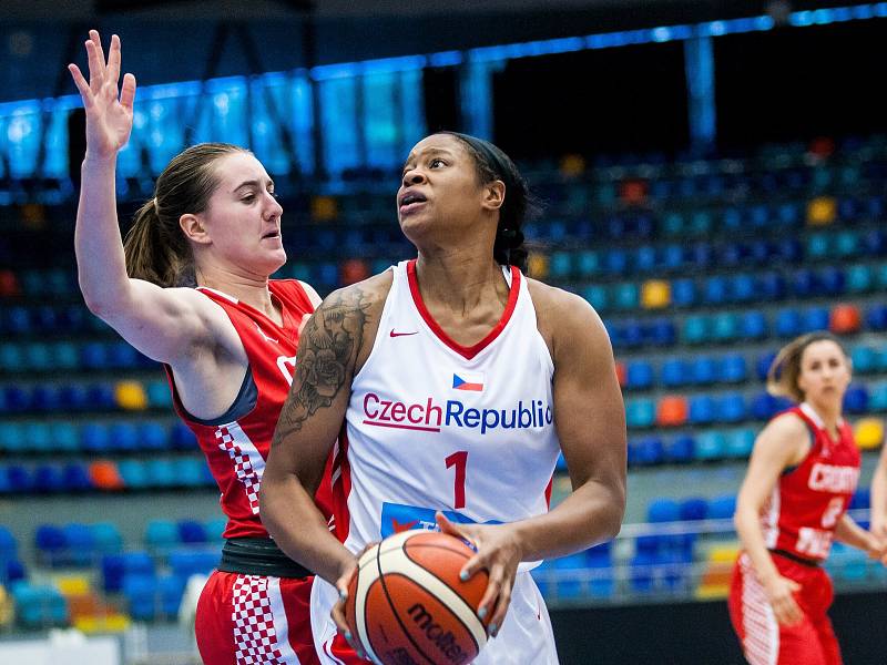 Přípravné utkání basketbalistek v Hradci Králové: Česká republika - Chrovatsko.