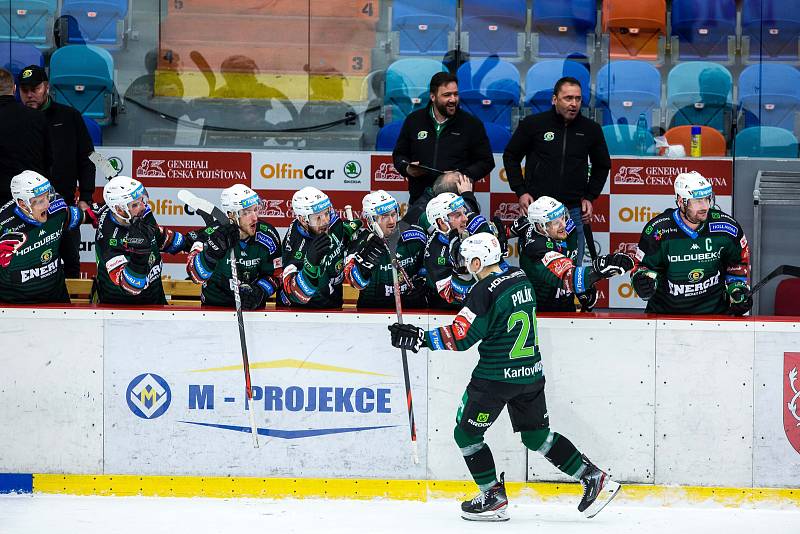 Předkolo hokejového Generali play off Tipsport extraligy: Mountfield HK - HC Energie Karlovy Vary.