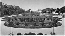 Městský park na Žižkově náměstí v roce 1906. Žižkovy sady jsou od jihu ohraničeny terasami Starého města a na severu třídou ČSA. Vznikly v letech 1905-1907 podle plánů Františka Thomayera. Park má v centrální části travnatý parter s kruhovou fontánou.