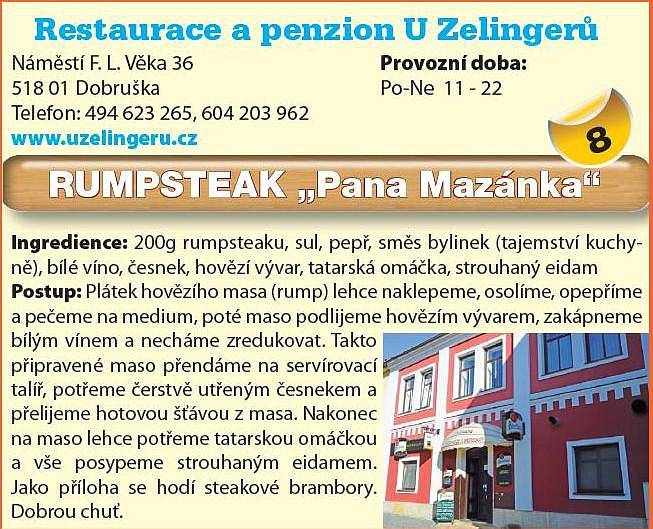 Restaurace a penzion U Zelingerů - RUMPSTEAK „Pana Mazánka“