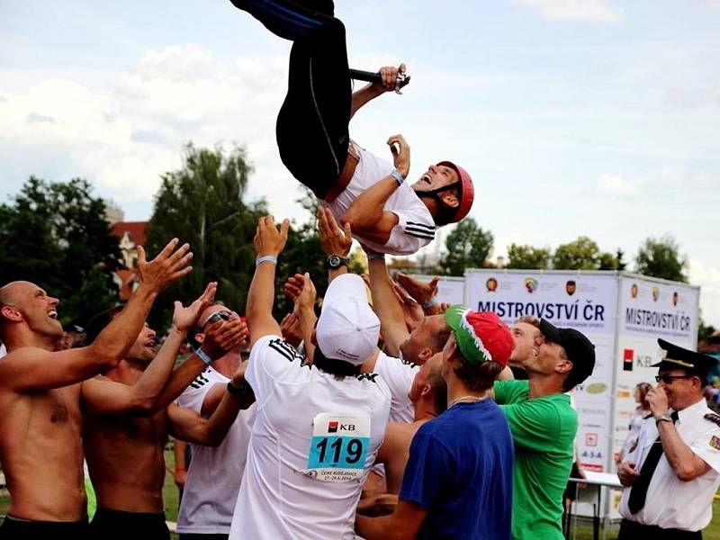 Petr Mařan na MČR v požárním sportu v Českých Budějovicích.