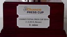 Pohár za 2. místo z futsalového klání novinářů Chance Press Cup 2014 v Berouně.