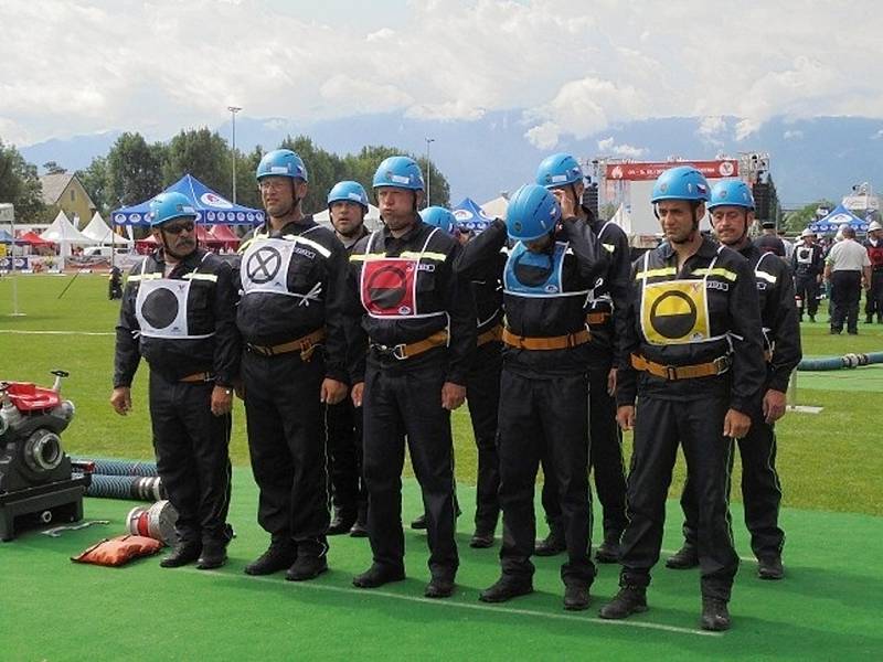 Královéhradečtí hasičští sportovci na Hasičské olympiádě v rakouském Villachu.