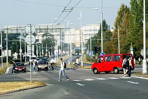 Křižovatka MILETA v Hradci Králové.