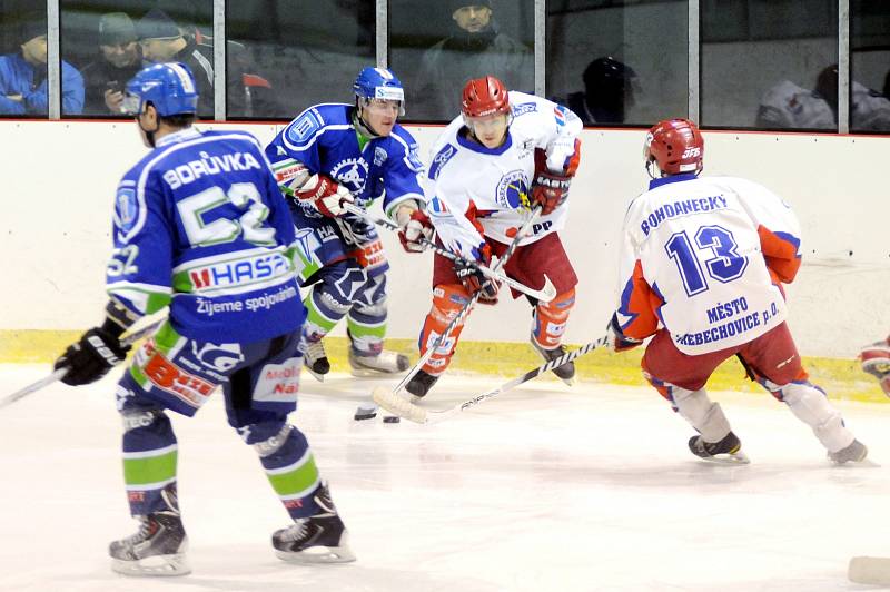 Krajská hokejová liga: HC Wikov Hronov - SK Třebechovice pod Orebem.