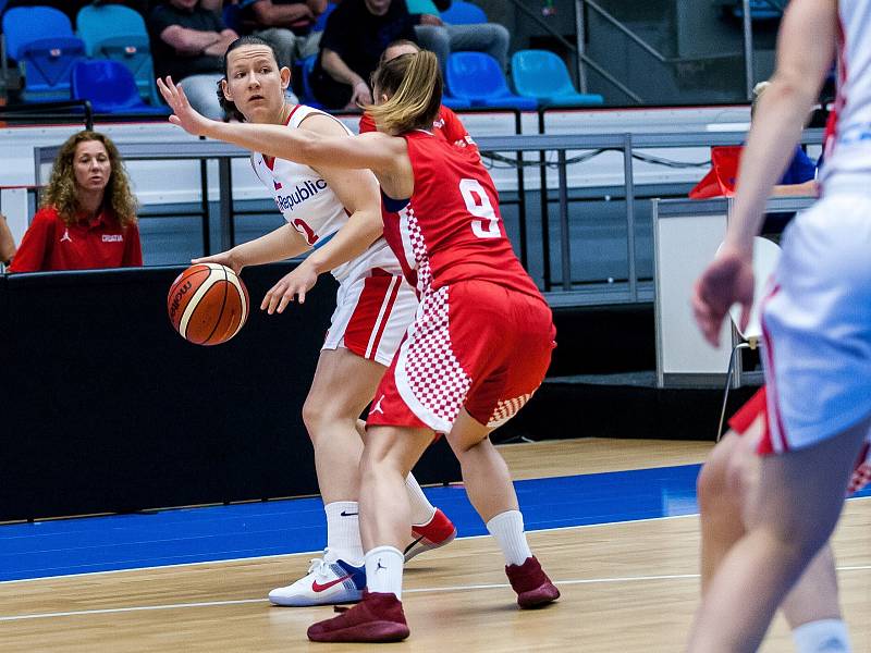 Přípravné utkání basketbalistek v Hradci Králové: Česká republika - Chrovatsko.