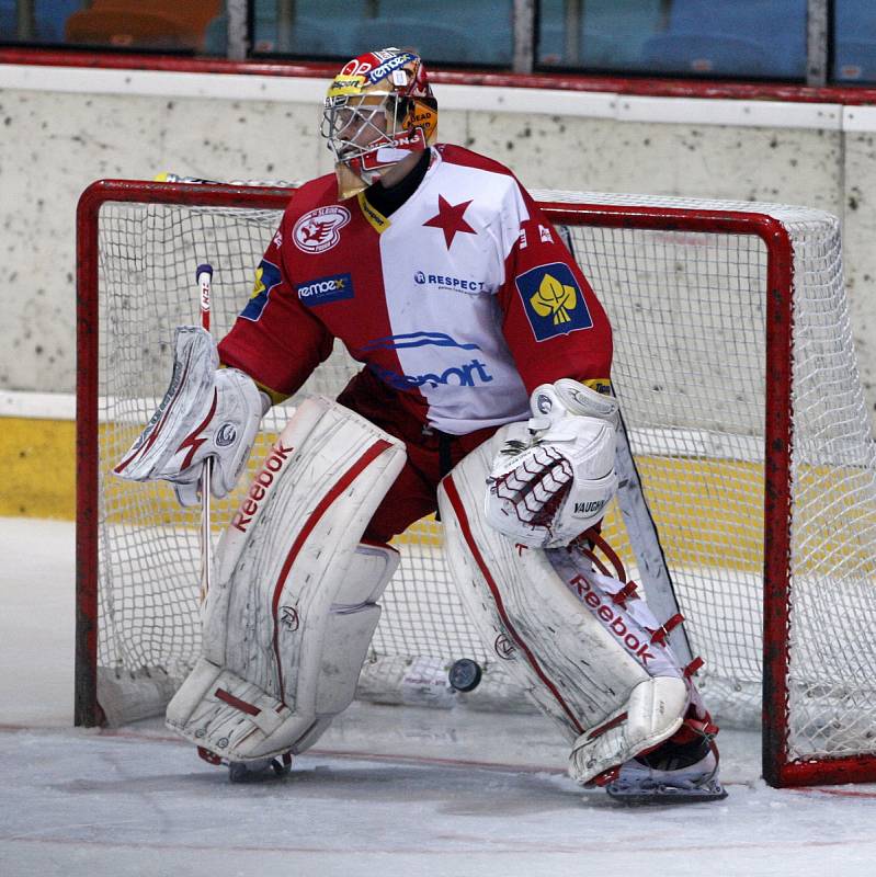 Hokejová extraliga: Mountfield HK - HC Slavia Praha.