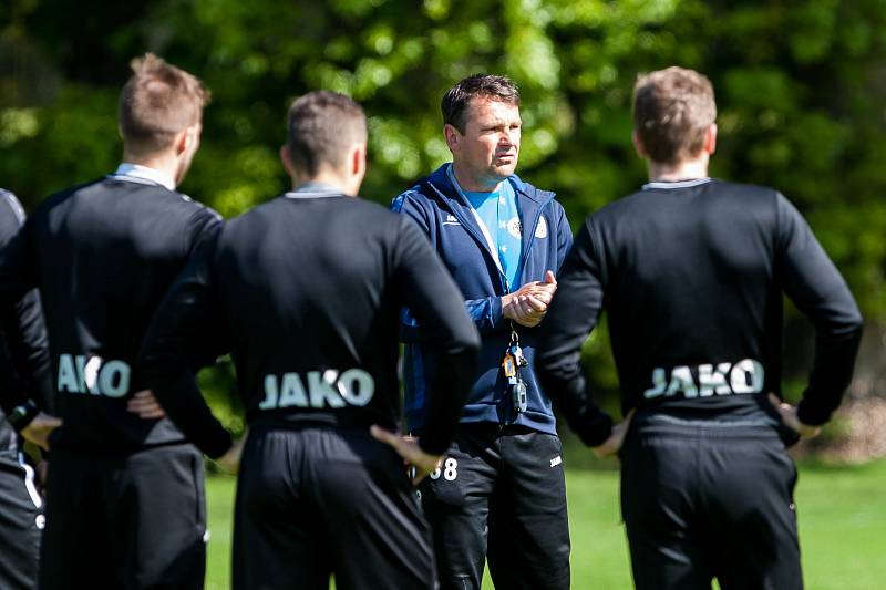 Trénink fotbalistů FC Hradec Králové.