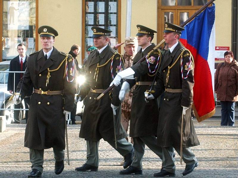 Předávání medailí na Masarykově náměstí