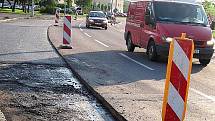 Oprava autobusových zastávek v ulici Štefánikova.