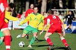 Divizní fotbalisté Týniště nad Orlicí (ve žlutém) hostili o víkendu Dvůr Králové.