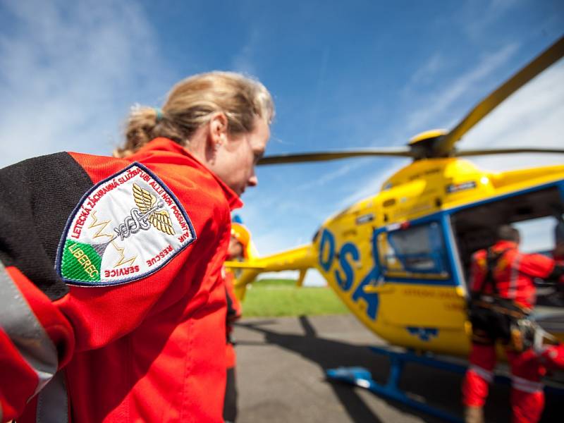 Cvičení složek IZS v rámci Helicopter Show v Hradci Králové.