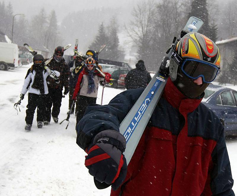 Deštné v Orlických horác, sobota 9. ledna 2010.