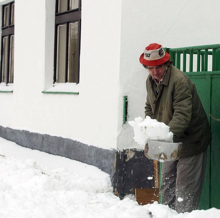 Sněhová kalamita v Hradci Králové, sobota 9. ledna 2010.