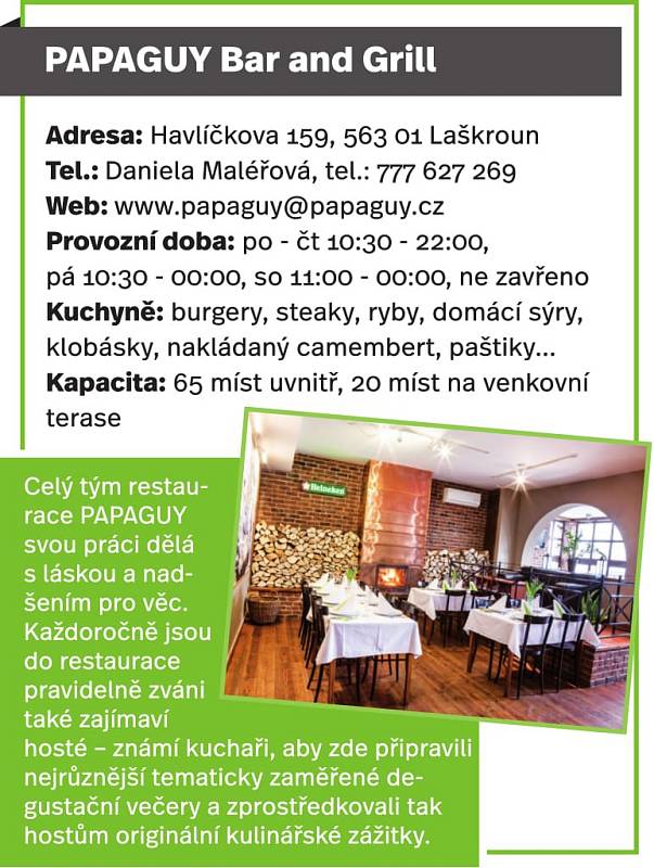 PAPAGUY Bar nad Grill, Lanškroun
