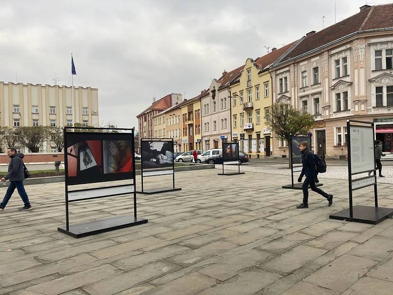 Masarykovo náměstí zdobí vánoční strom i Salon východočeské fotografie.