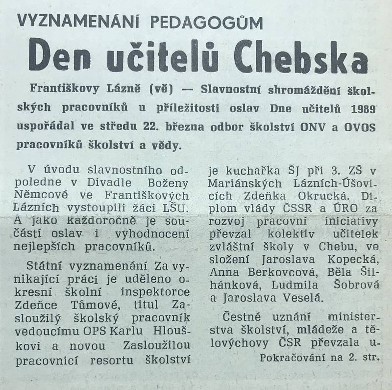 Tyto texty si čtenáři mohli přečíst v 13. čísle Hraničáře, který vyšel 29. března 1989.