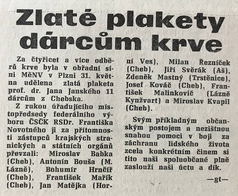 Chebský Hraničář z 27. června 1989.