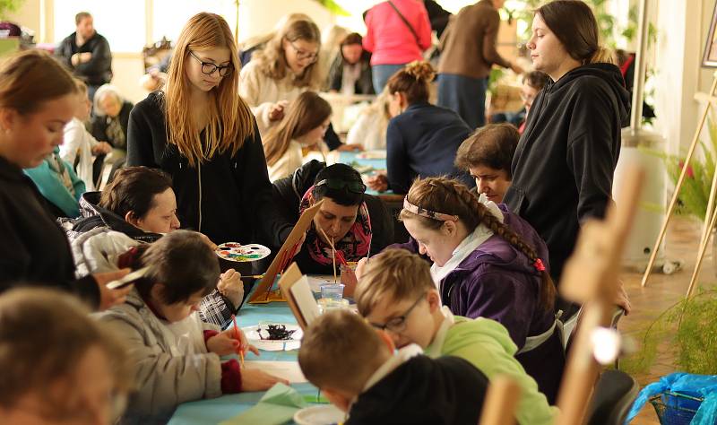 Ústy malovali na festivalu v Mariánských Lázních, tvorbu si mohli vyzkoušet i návštěvníci.