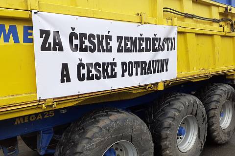 Únorová protestní akce zemědělců na Chebsku