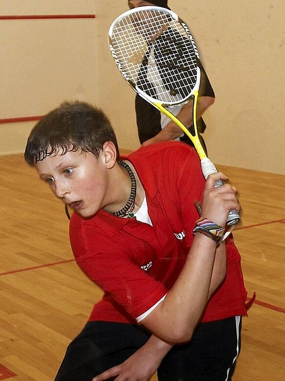 Třináctiletý Štěpán David předváděl vynikající squash a zaslouženě v turnaji zvítězil.